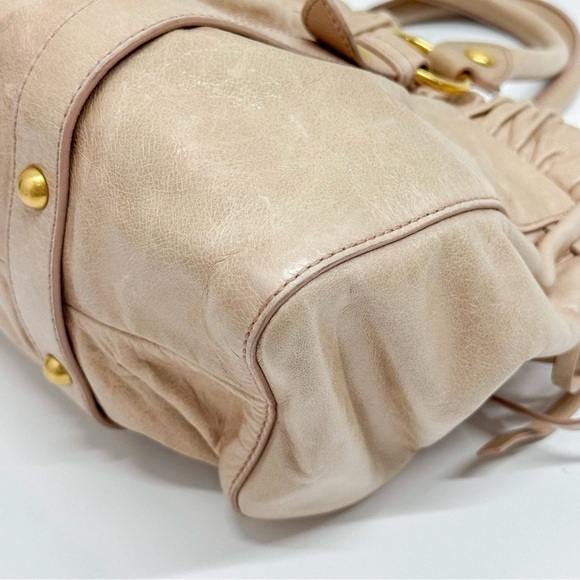 MIU MIU Vitello Bauletto Leather Handle Bag - Picture 5 of 9